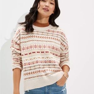 American Eagle Fairisle Snowdrift Sweater size M